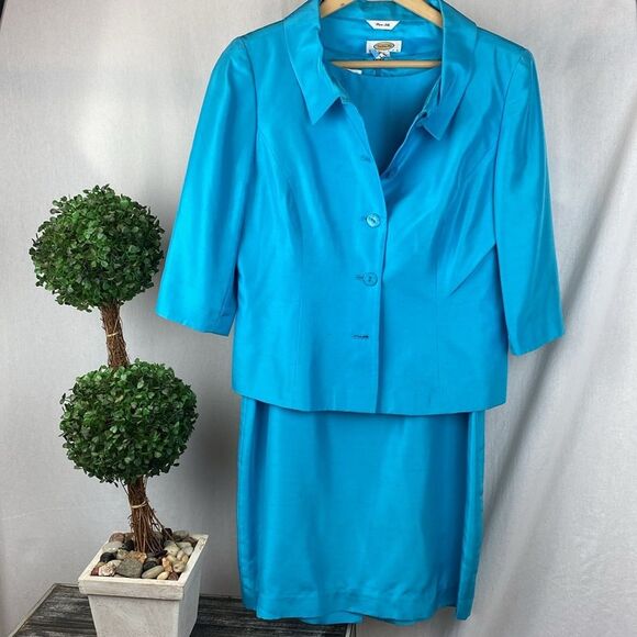 Talbots 100% Silk Sleeveless Dress & Jacket Set 10P - Picture 2 of 8